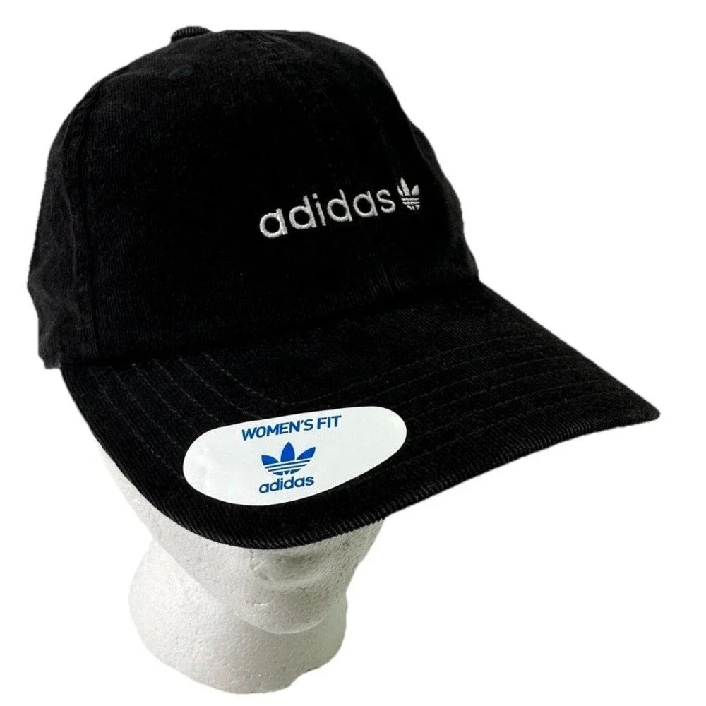 Adidas Originals Black Corduroy Trefoil Adjustable Cap One Size